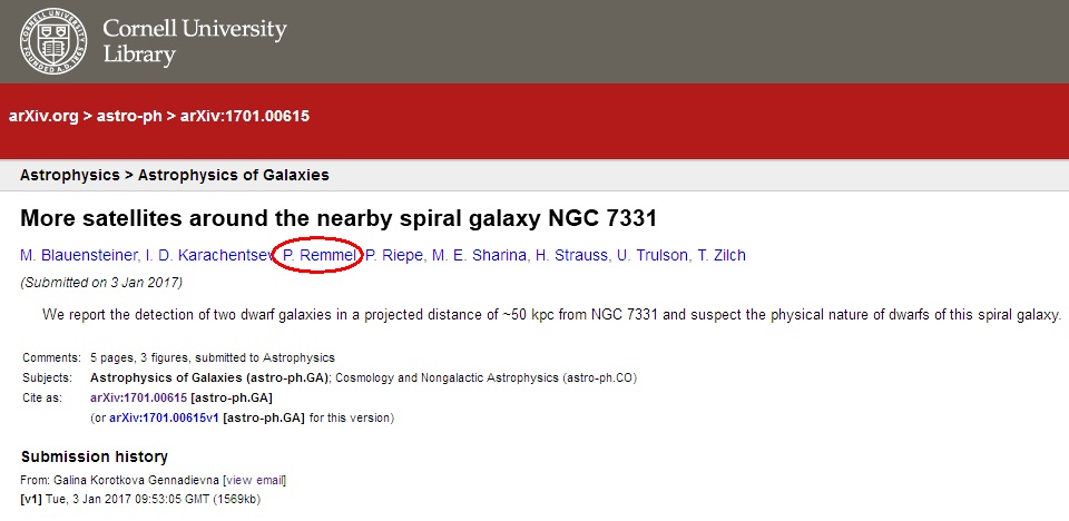 Peter Remmel/Sternwarte Limburg ist an der Entdeckung beteiligt.